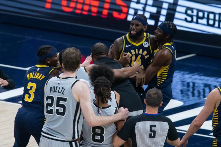 Pacers’ Sampson Suspended One Game; Spurs’ Mills, Gay Fined – hoopsrumors.com