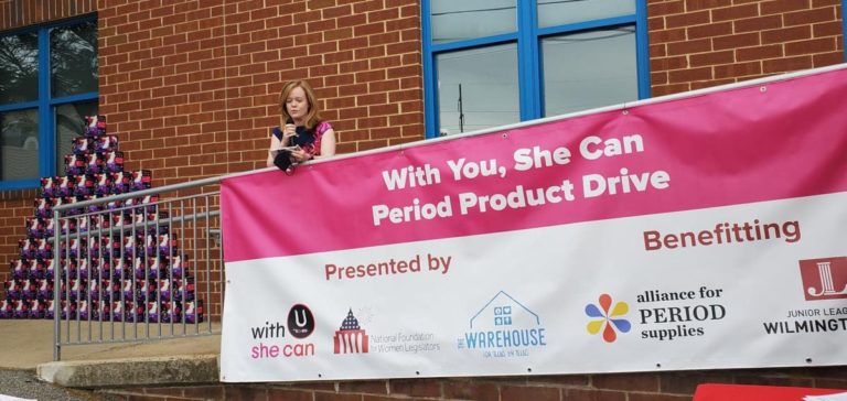 Senator Kyle Evans Gay at period products drive – WDEL 1150AM