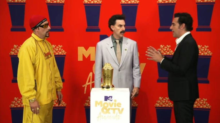 Watch: Sacha Baron Cohen interrupted by Ali G & Borat while accepting Comedic Genius Award – Yardbarker