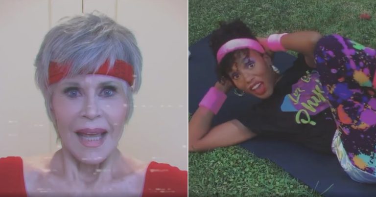 “Let’s Get Registered!” Jane Fonda and Friends Get Out the Vote in an ’80s-Style Workout Video – POPSUGAR