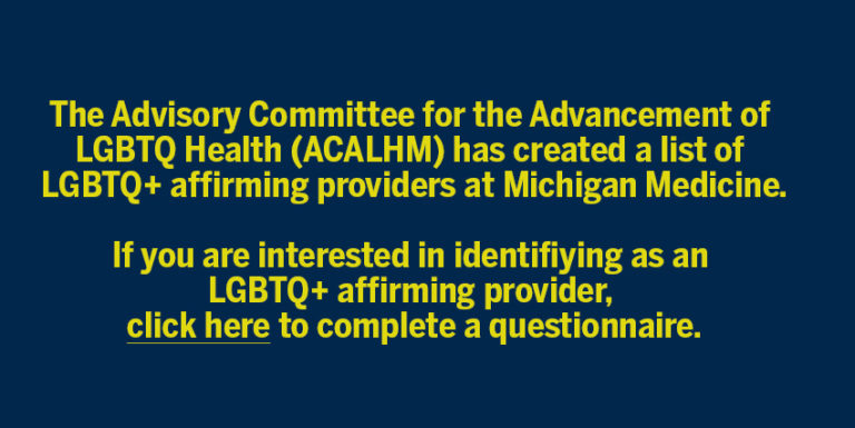 LGBTQ+ health: A collaborative of care – Michigan Medicine Headlines – Michigan Medicine Headlines