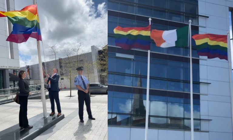 Pride flags torn down by homophobe just days after they were set alight – PinkNews