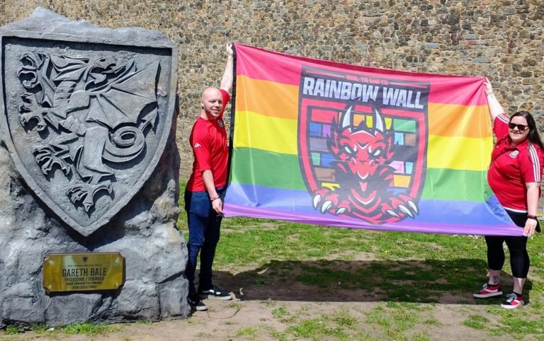 Rainbow Wall flying flag for Wales and LGBTQ+ fans as Euro 2020 begins in Pride Month – Sports Media LGBT+